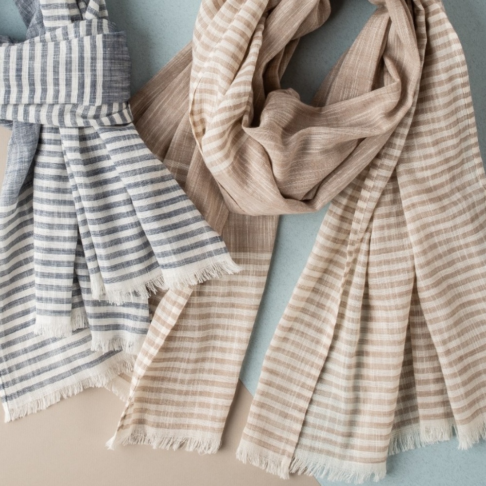 Bloom & Give Malabar Cotton Scarf // Beige